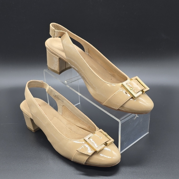 Shoes - Aerosoles | Womens | Biege | Patent | Slingback | Block Heel | Size 10M